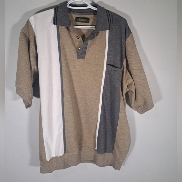 Vintage 90s/Y2K Penmans Beige Stripes Polo Shirt Size XL - Picture 2 of 7